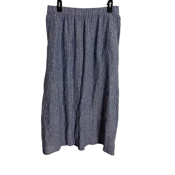 Eileen Fisher Puckered Organic Linen Pocket Skirt Size Medium - Picture 2 of 6